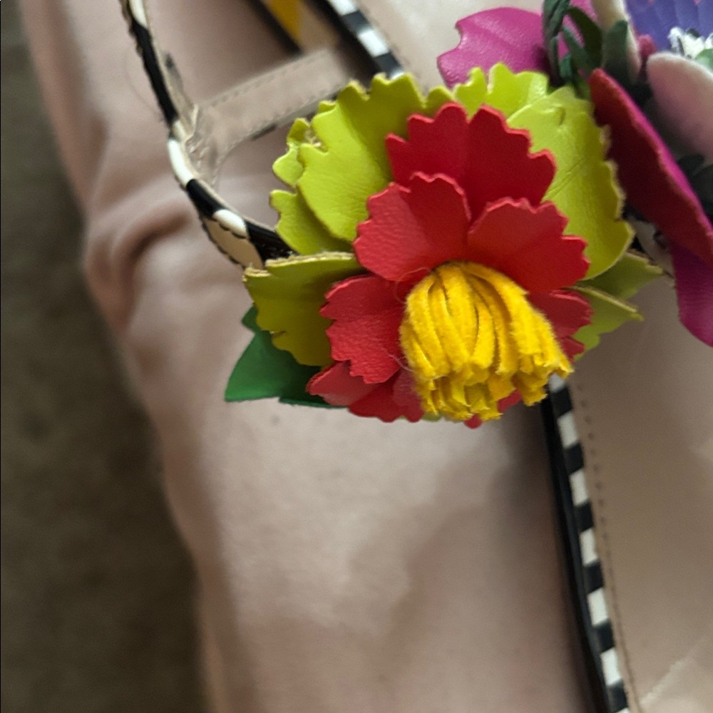 Betsey Johnson Black Sandals with Multicolor Floral Accents - Picture 6 of 6